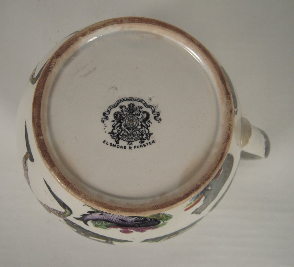Unusual Large Staffordshire Animal Decorated Pitcher, c. 1860 2