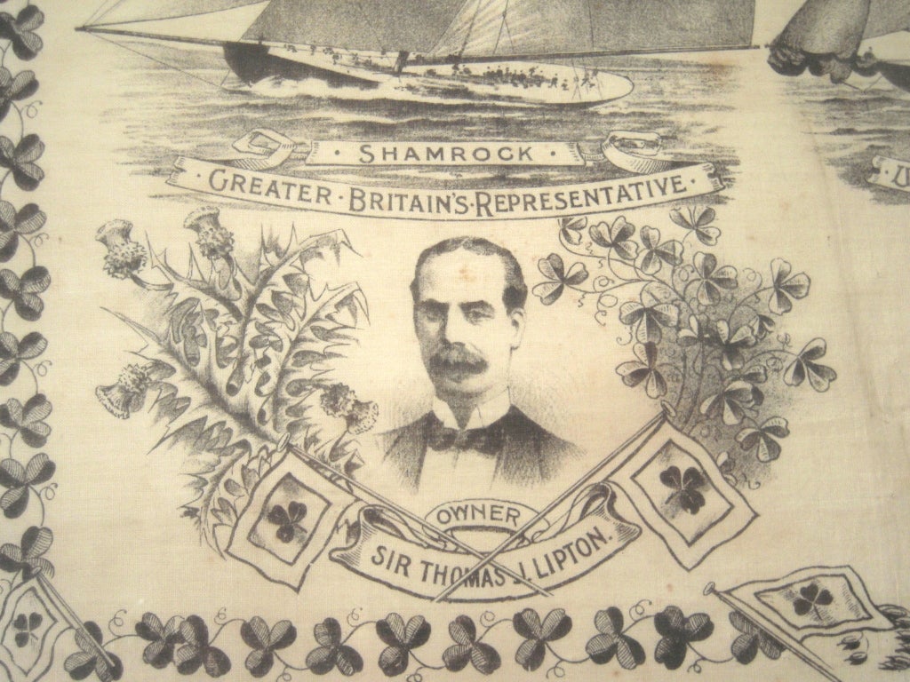 19th Century America's Cup Printed Handkerchief 3