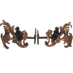 Pair of Louis XV Style Andirons