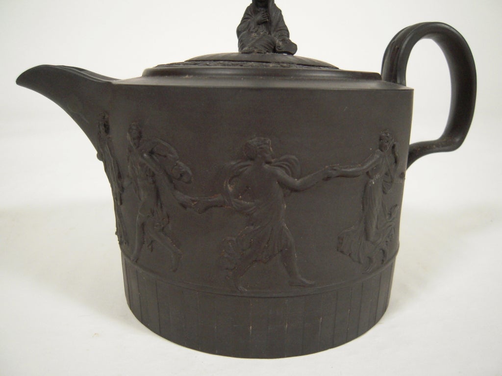 18th Century and Earlier Neale & Co. Black Basalt Neoclassical Teapot, English, c. 1780