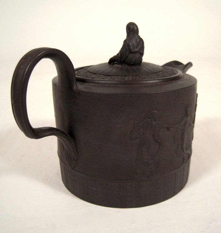 Neale & Co. Black Basalt Neoclassical Teapot, English, c. 1780 2