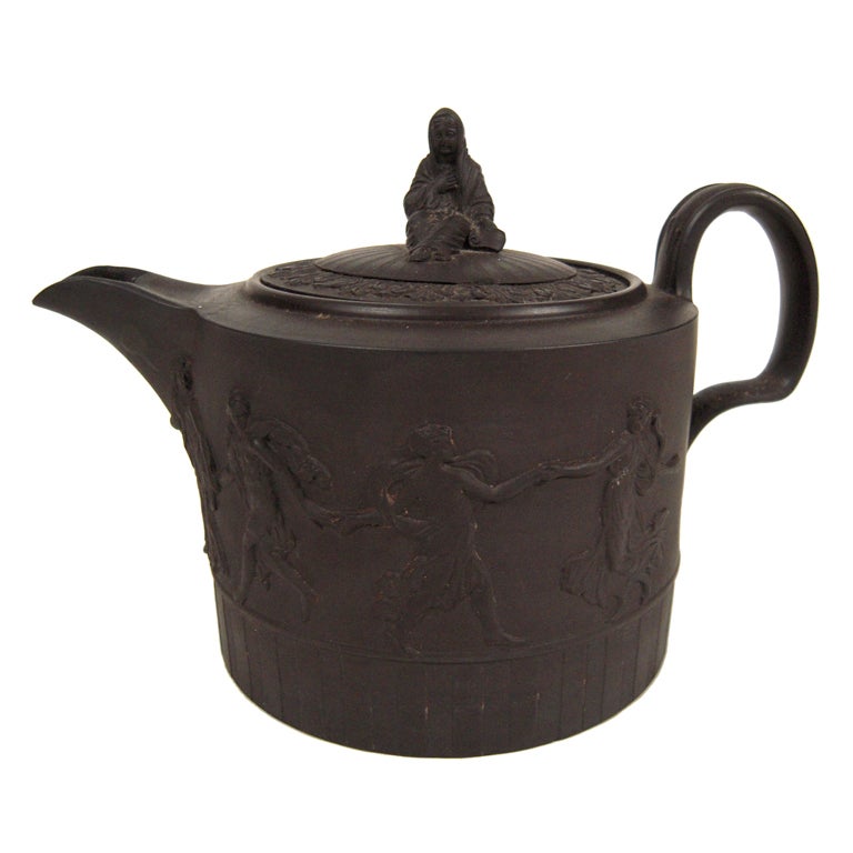 Neale & Co. Black Basalt Neoclassical Teapot, English, c. 1780