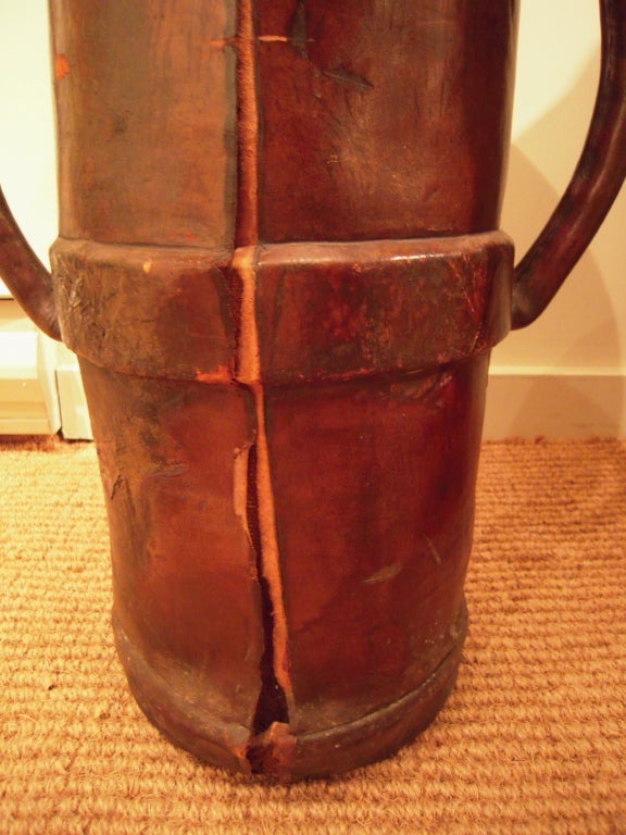 Pair of Antique  English Leather Artillery Buckets, c. 1750-1820 6