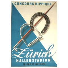 Vintage Swiss Equestrian 'Object' Poster, c. 1936