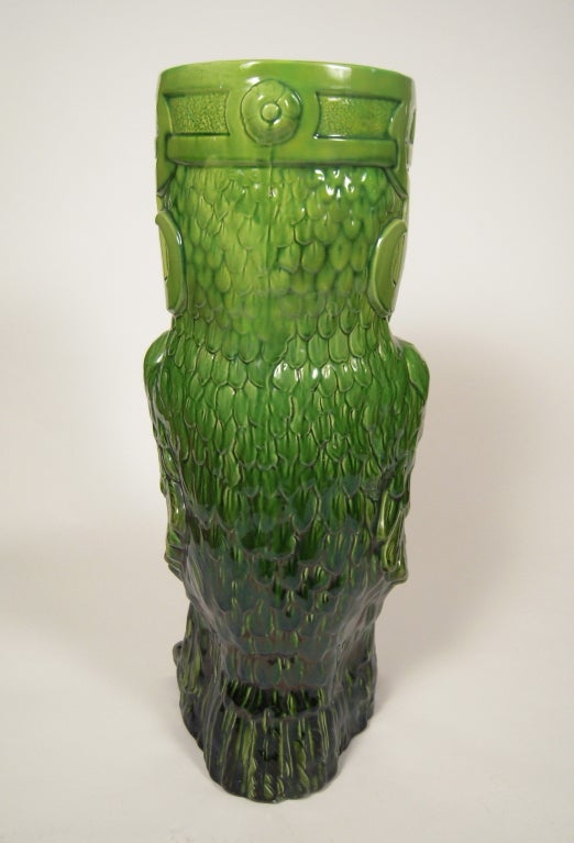 19th Century A Charming  English Owl  Majolica Umbrella Stand, circa 1895