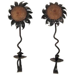Pair of Whimsical Sunflower Sconces