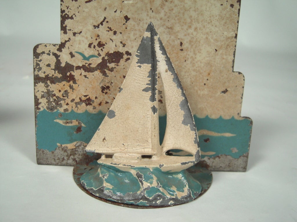 Mid-20th Century 1930s Sailboat Bookends