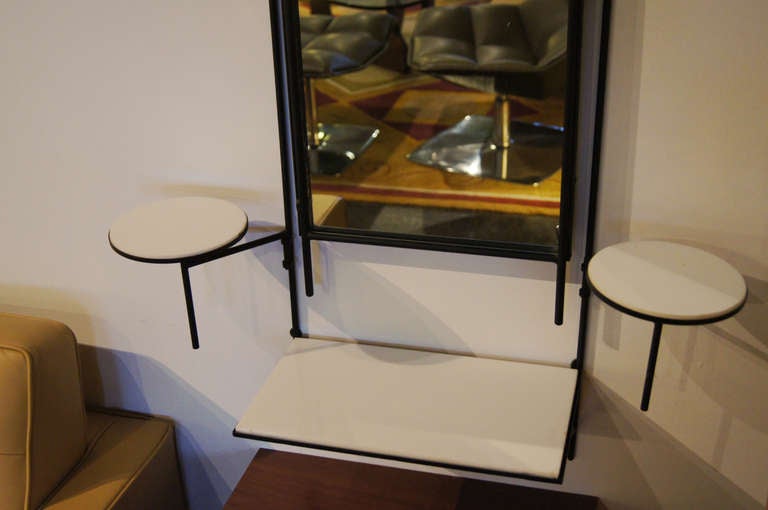 Mid-Century Modern Wall Mirror with Shelves by Paul McCobb