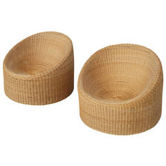 Pair of Wicker Chairs by Eero Aarnio