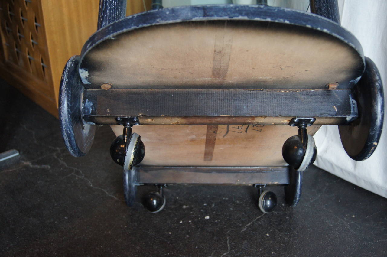 Ebonized Oak and Glass Tea Cart in the style of Gilbert Rohde For Sale 2