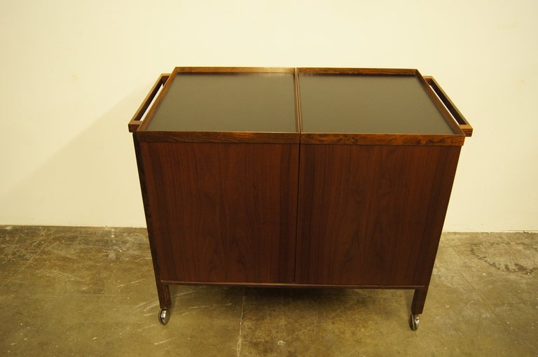 Rolling Rosewood Bar Cart by Niels Erick and Gasdam for Vantage Mobelindustri 2