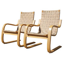 Pair of Lounge Chairs #406 by Alvar Aalto for Artek