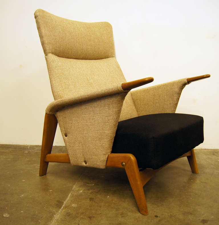 Danish Two-Tone High-back Armchair by Arne Hovmand-Olsen for Alf Juul Rasmussen