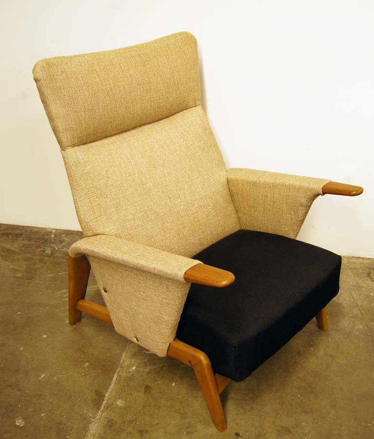 Mid-20th Century Two-Tone High-back Armchair by Arne Hovmand-Olsen for Alf Juul Rasmussen