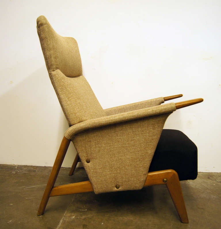 Oak Two-Tone High-back Armchair by Arne Hovmand-Olsen for Alf Juul Rasmussen
