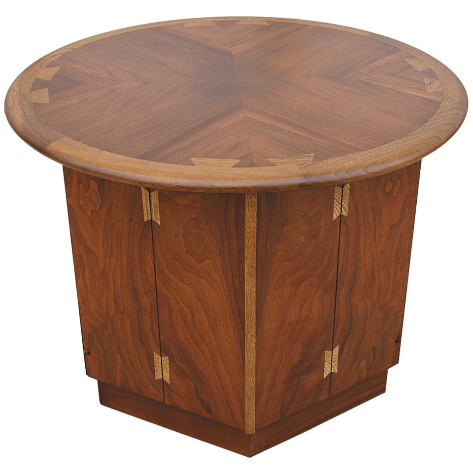 Inlaid Walnut Side Table by Andre Bus for Lane Acclaim