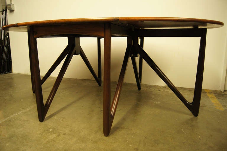 Rosewood Drop-Leaf Dining Table by Kurt Ostervig