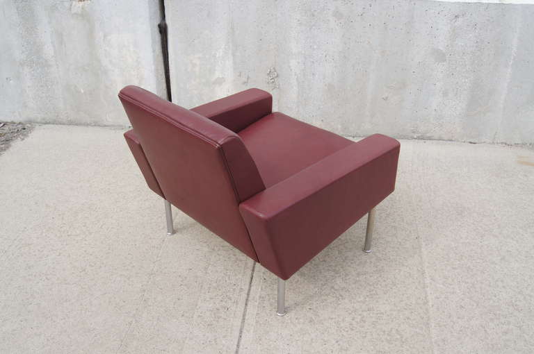 Leather Early Airport Lounge Chair by Hans Wegner