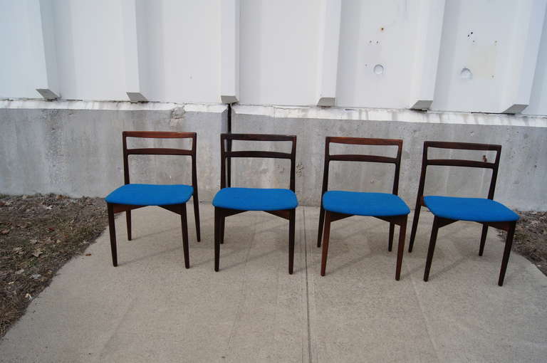 Danish Set of Four Rosewood Dining Chairs by Harry Ostergaard