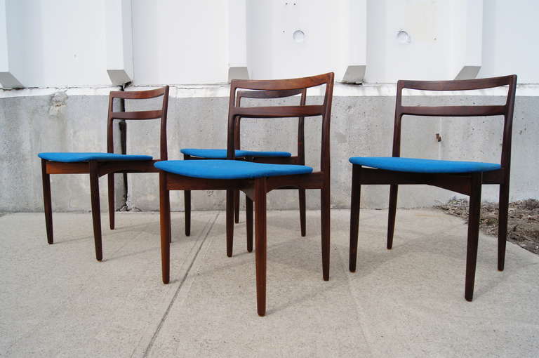 Set of Four Rosewood Dining Chairs by Harry Ostergaard In Excellent Condition In Dorchester, MA