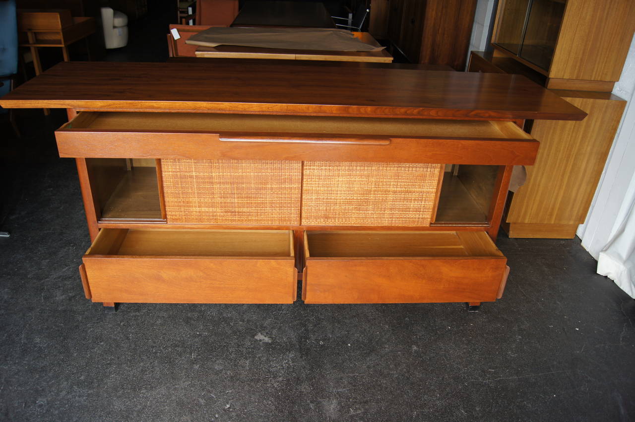 American Large Sideboard with Rattan Front by Edward Wormley for Dunbar