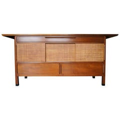 Large Sideboard with Rattan Front by Edward Wormley for Dunbar