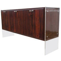 Lucite and Rosewood Sideboard by Milo Baughman