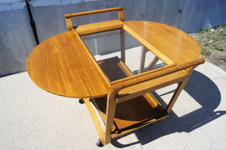 Mahogany Drop-Leaf Tea Cart by Edward Wormley for Dunbar