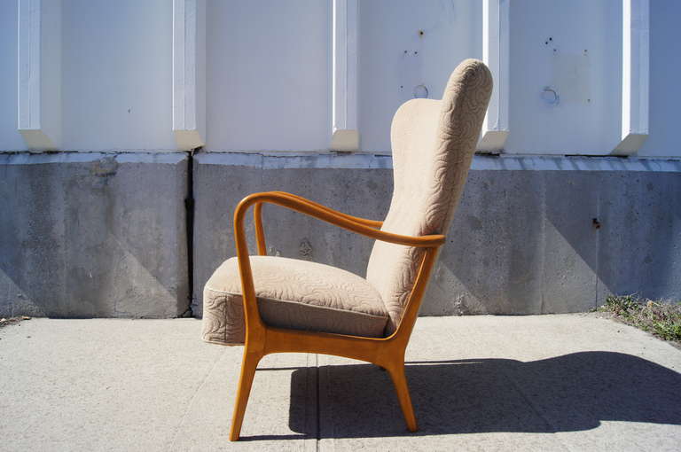 Mid-20th Century Scandinavian Highback Armchair