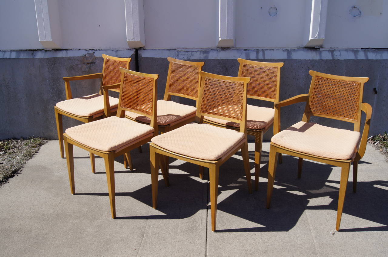 Set of Six Dining Chairs by Edward Wormley for Dunbar In Good Condition In Dorchester, MA