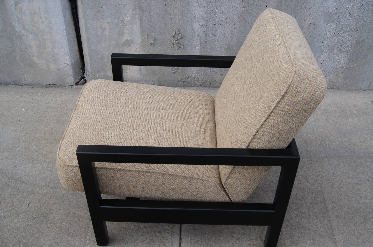 Mid-Century Modern Open-Arm Ebonized Lounge Chair by George Nelson for Herman Miller For Sale