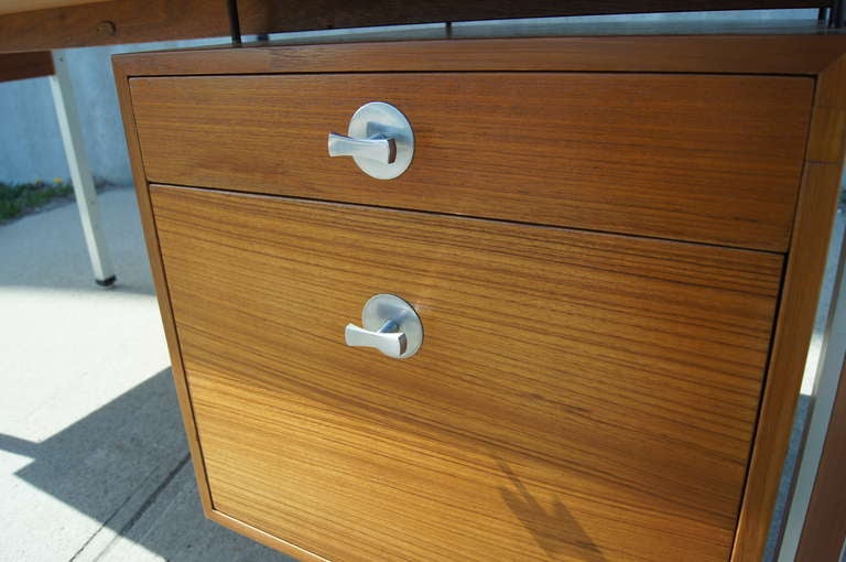 Mid-20th Century Teak Desk with Canted Legs by Finn Juhl for France & Son