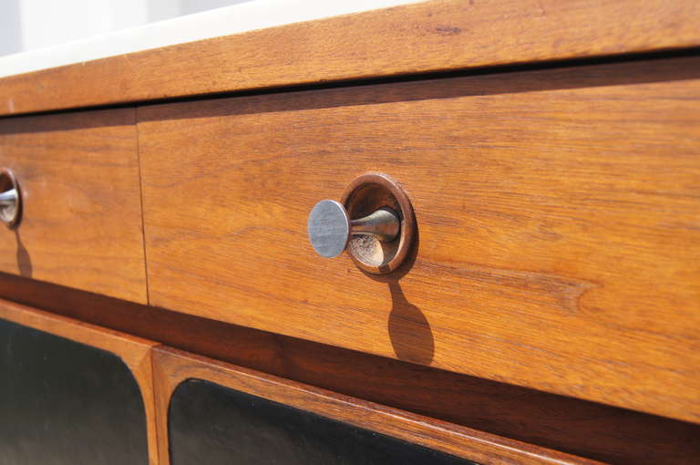 Small Buffet with Marble Top by Paul McCobb for H. Sacks & Sons In Excellent Condition In Dorchester, MA