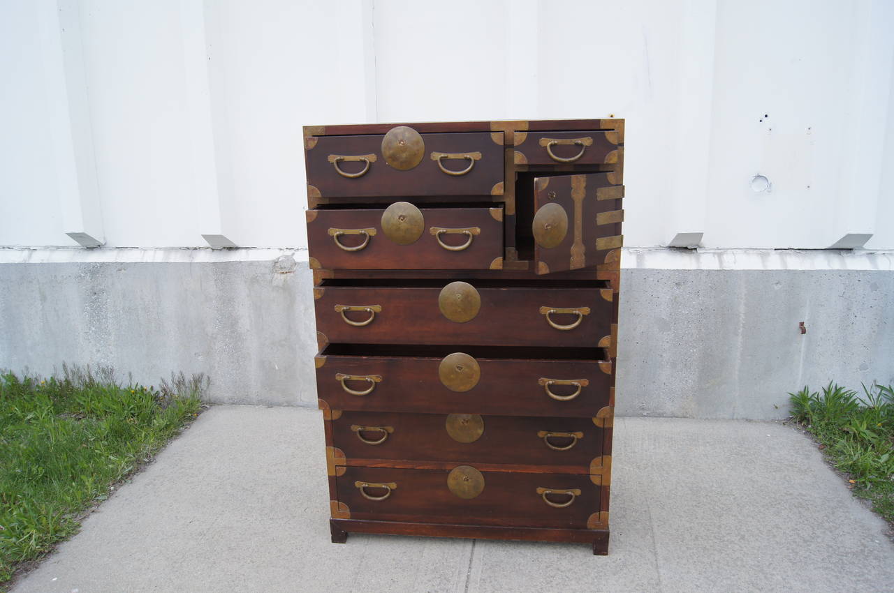 American Campaign Style Chest of Drawers by John Stuart For Sale