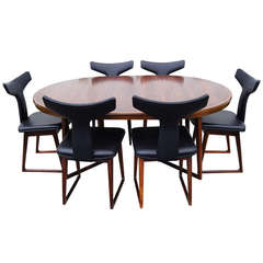 Rosewood Dining Table and Six Chairs by Arne Vodder 8