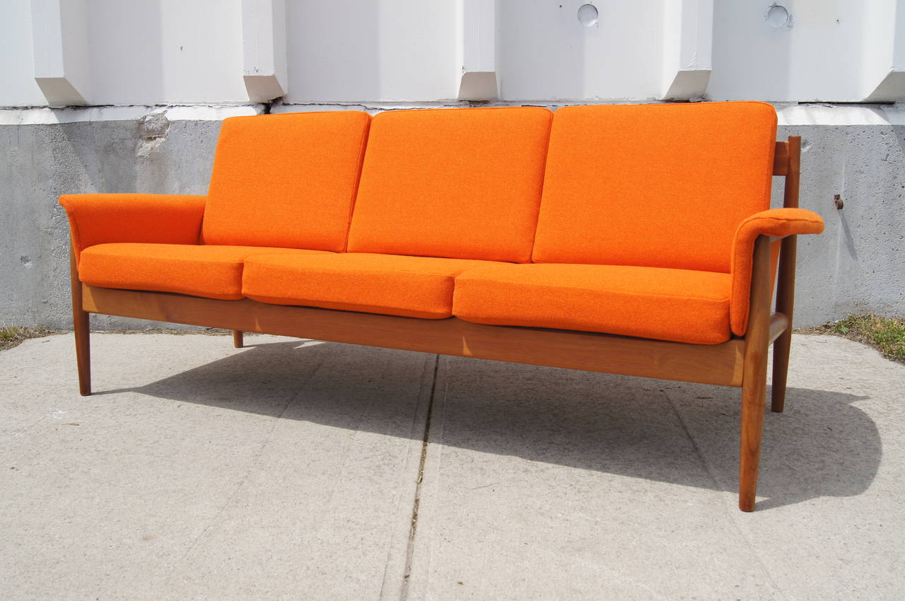 Danish Three-Seat Sofa by Grete Jalk for Cado