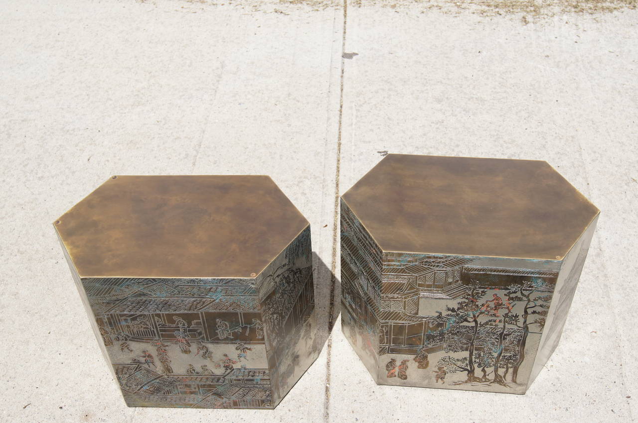 20th Century Pair of Side Tables by Philip and Kelvin LaVerne