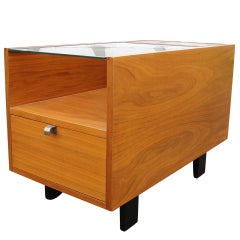 Retro Walnut Side Table with Planters by George Nelson for Herman Miller