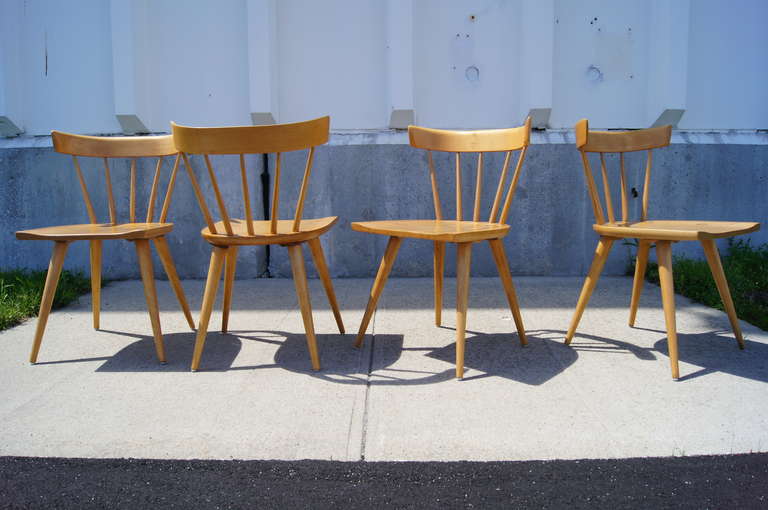 Set of Four Planner Group Dining Chairs by Paul McCobb for Winchendon Furniture In Excellent Condition In Dorchester, MA