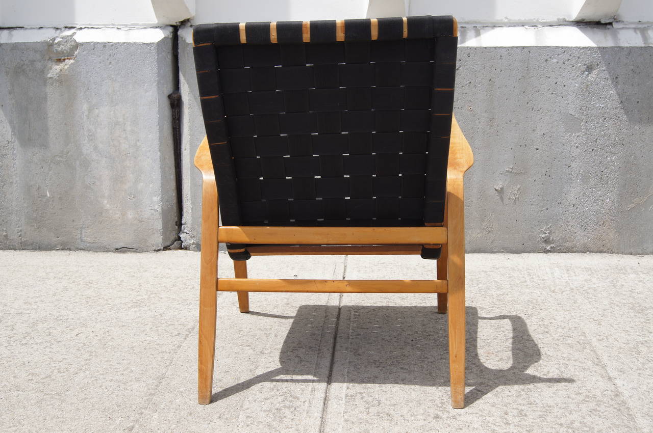 Birch Bentwood Easy Chair by Gustav Axel Berg In Good Condition For Sale In Dorchester, MA