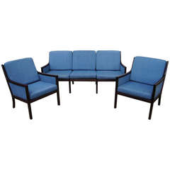 Seating Suite with Sofa and Two Chairs by Ole Wanscher for P. Jeppesens 11