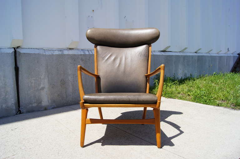 AP-16 Highback Leather Armchair by Hans Wegner for A.P. Stolen 3