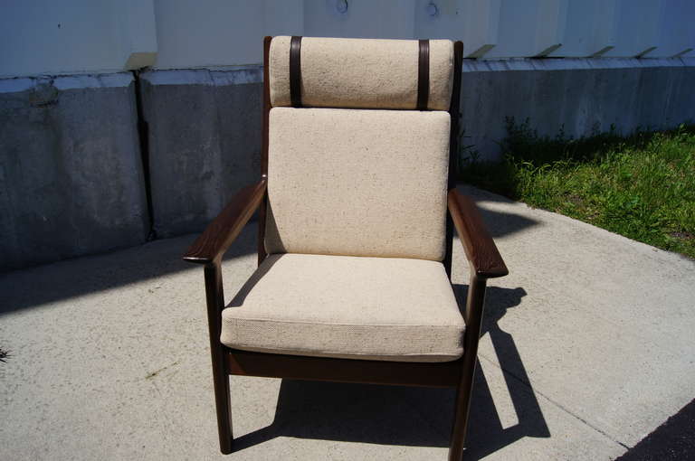 Danish High-Back Oak Lounge Chair, GE-265, by Hans Wegner for GETAMA