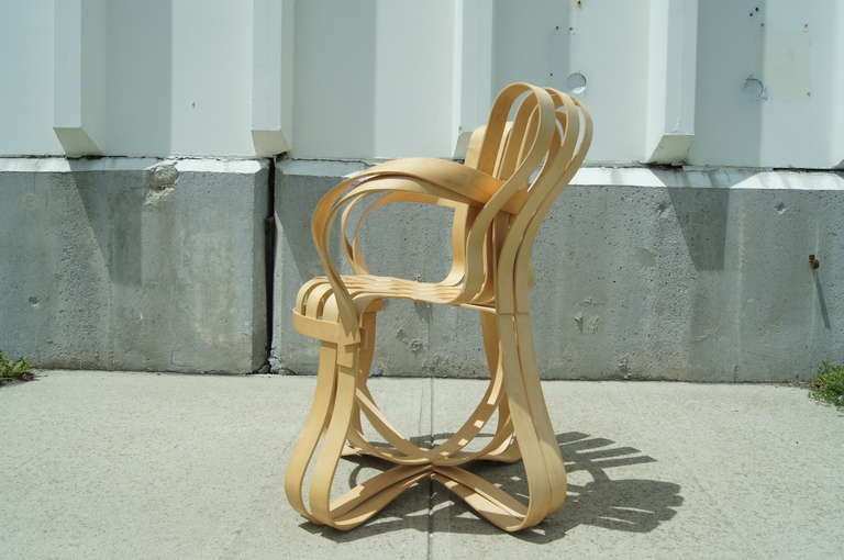 American Cross Check Bent Plywood Arm Chair by Frank Gehry for Knoll