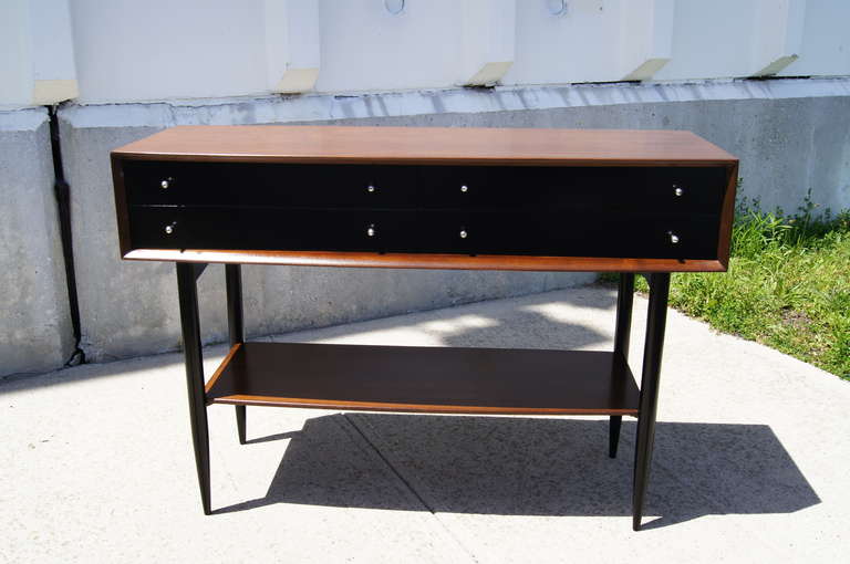 1950s Walnut Console Table 1