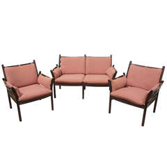 Settee and Matching Armchairs by Illum Wikkelsø for CFC Silkeborg 9