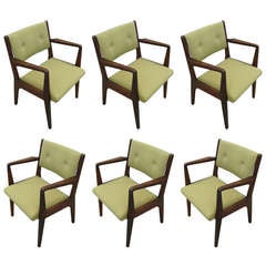 Set of Six Dining Armchairs by Jens Risom