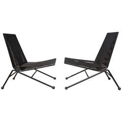Pair of Black Bow Chairs by Allan Gould 8