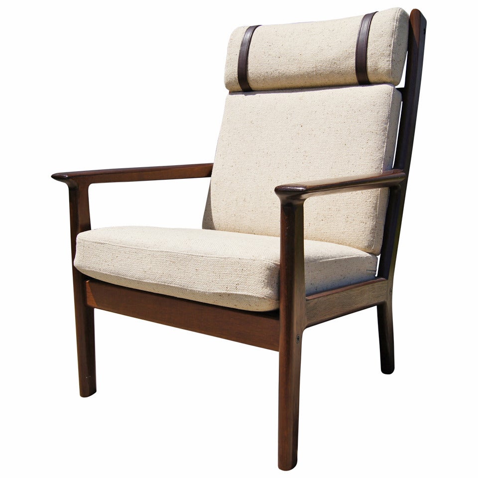 High-Back Oak Lounge Chair, GE-265, by Hans Wegner for GETAMA