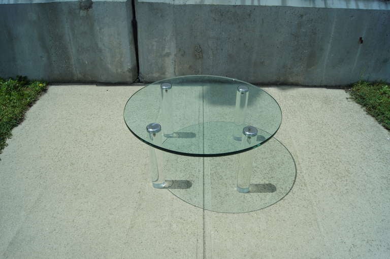 Glass and Lucite Coffee Table by Pace 1